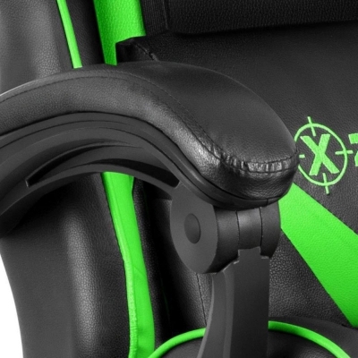 Scaun gaming ergonomic pro XZONE, spatar inalt, verde-negru